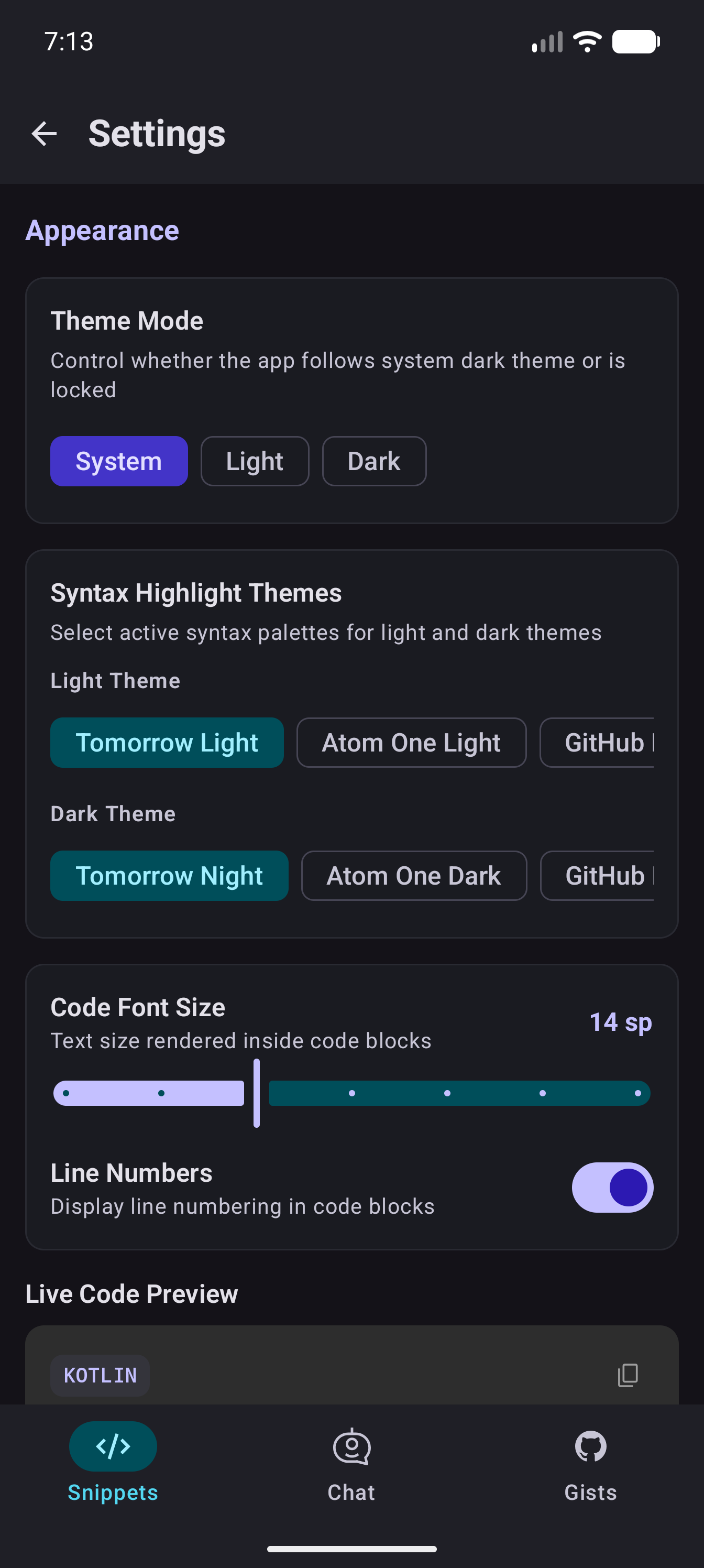 Settings & Encryption